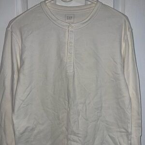 GAP Men’s Off-White Long Sleeve Henley Top
